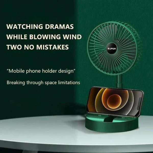 Rechargeable – Portable Telescopic Folding Fan Table Desk Fan | 3 Speeds Adjustable Height Fan