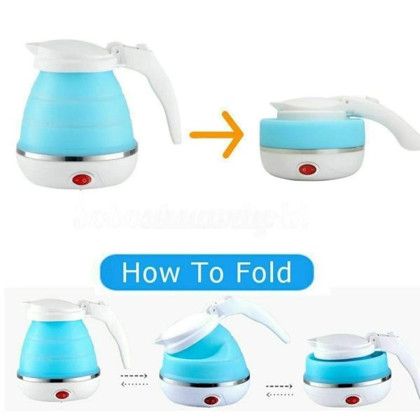 Fast Water Boiling 600 Ml Portable Kettle Travel Kettle Foods Boils Quickly Silicone Small Collapsible Foldable Electric Sports Bottle ( Random Color )